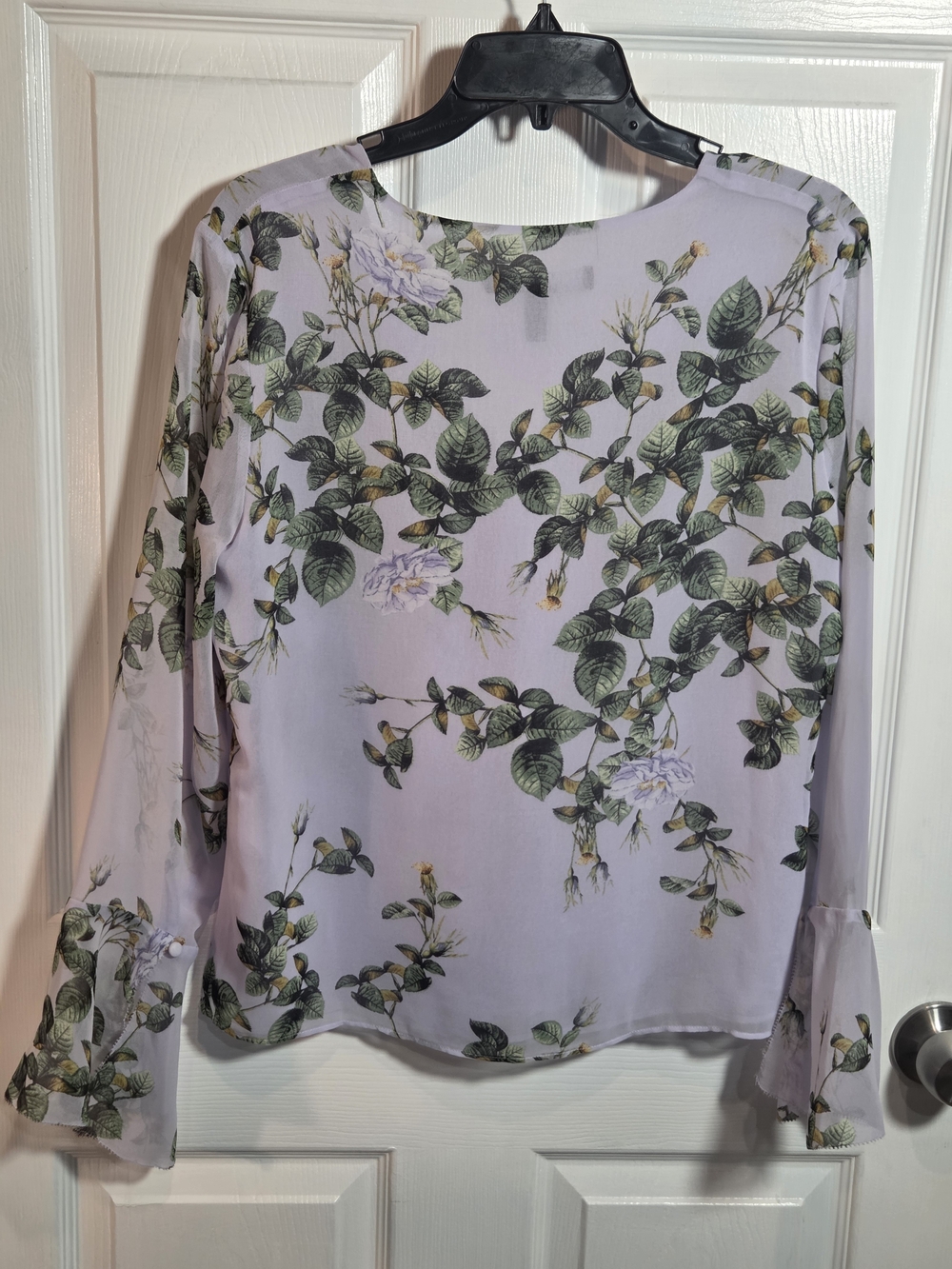 White House Black Market Floral Ruffle Blouse - Picture 8 of 11